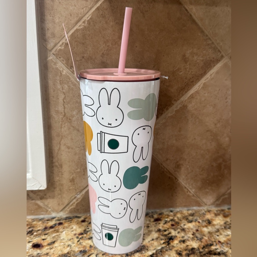 Starbucks X Miffy 2026 US Pink Straw Cup Stainless Steel 26 Oz 🔥Brand New